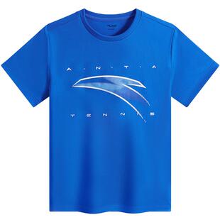 安踏儿童男童针织短袖衫2025夏季新款透气舒适中大童速干运动短T