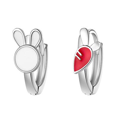 925银可爱萝卜兔子耳扣女少女心
