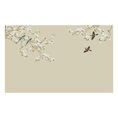 3D花鸟背景墙壁布【全国上门贴】