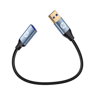 惠普USB3.0 延长线公对母高速数据线加长电脑电视扩展鼠标键盘U盘车载充电连接线编织线抗弯折0.5/1/2/3米m