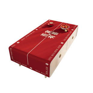 结婚茶几桌布婚房装饰布置长方形客厅茶几盖布新婚红色喜庆餐桌布