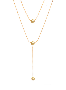 欧美风双层豆豆项链女