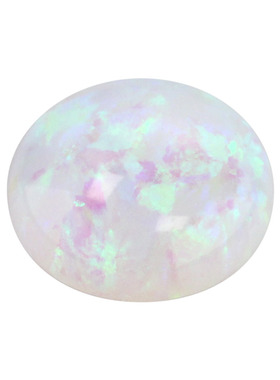 仿白欧泊绿彩人造欧泊石OPAL 圆形平底素面欧珀澳宝戒面裸石OP16