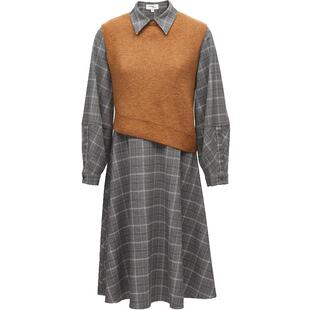 Vero Moda奥莱连衣裙秋季清仓衬衫式裙子针织马甲两件套通勤女