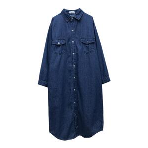 韩范~孕妇装衬衫牛仔外套春秋休闲宽松长款开衫外出可哺乳连衣裙