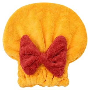 家用珊瑚绒蝴蝶结干发帽浴帽吸水速干裕帽干发巾沐浴包头擦头神器