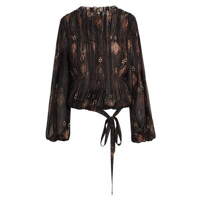 鎏金腰果花重工风琴褶雪纺