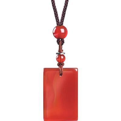 石头记红玛瑙平安无事牌可刻字