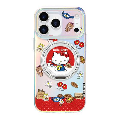 MASFEIL × Kitty野餐适用苹果17Promax手机壳新款ip15磁吸带支架iPhone16Pro保护套支点高级感13pm全包Lo5