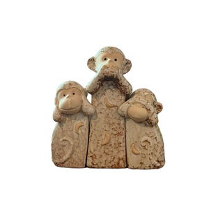 创意陶瓷三不猴子摆件 个性书房客厅桌面艺术摆设