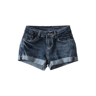 YoungGirlDay韩漫风性感低腰丰胯裤包臀卷边显腿长牛仔短裤热裤女