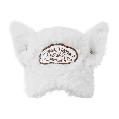 IIING帽控 异形毛绒刺绣鸭舌帽子女秋冬季保暖设计感兔耳朵棒球帽