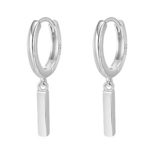 999纯银银条耳环女养耳洞素圈耳钉高级感耳骨钉轻奢小众耳扣耳饰