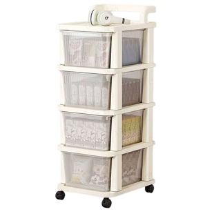 可移动小推车置物架零食收纳架抽屉式家用置物架多层落地储物架