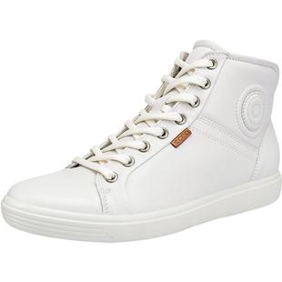 Ecco爱步女鞋春秋款百搭高帮鞋休闲板鞋小白鞋 柔酷7号430023现货