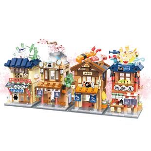 inbrixx积乎正版ip授权小颗粒拼插积木熊本熊潮玩古风街景中国风