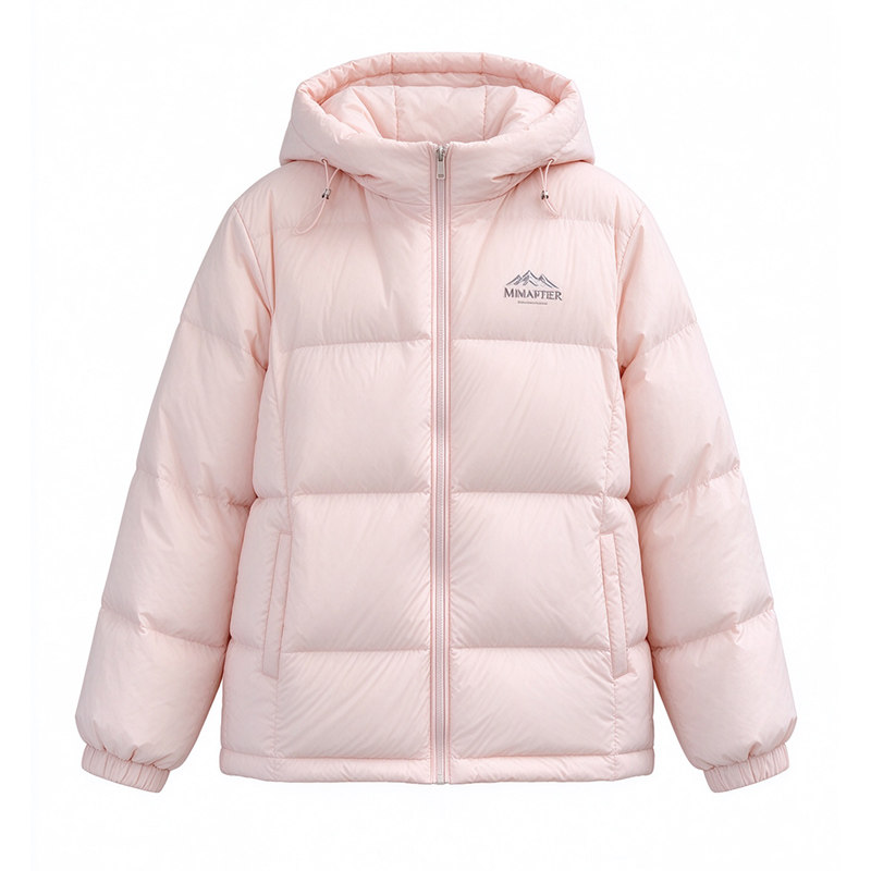 雪山90白鸭绒面包羽绒服女