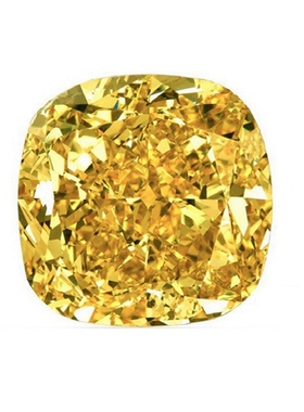 1克拉鹅黄钻正方宝石戒指公主