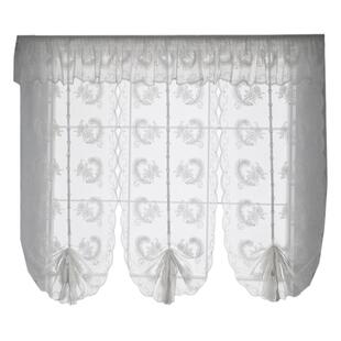 魔术贴窗帘客厅厨房免打孔纱帘隔断帘扇形罗马帘阳台透光落地窗纱