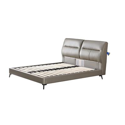 晚安现代简约真皮床1.8米