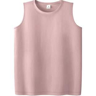 胭脂粉白色95棉背心女内搭短款宽松2026新款小吊带坎袖外穿夏季