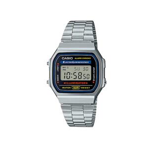 卡西欧手表男复古小方块小银块学生运动防水女表电子表A168WA-1