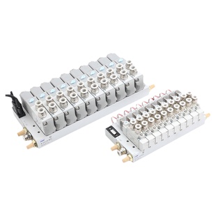 4V210-08多针集成总线SY5120气动电磁阀3V210开关阀组岛汇流底板