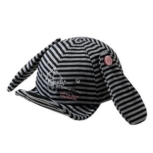 WNCAP日系可爱条纹漫画亚比风兔耳朵翻檐帽子女生y2k鸭舌帽显脸小