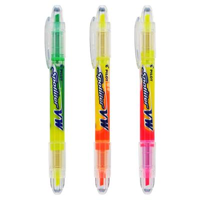 百乐双头荧光笔彩色直液式记号笔