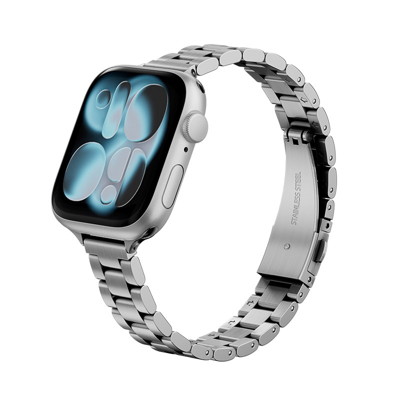 Switcheasy适用2025苹果apple watch11/10代手表带iwatch9不锈钢40/41/42蝴蝶卡扣金属潮流