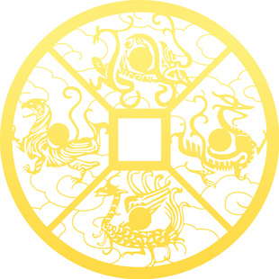 四大神兽铜钱手机后壳背面贴纸青龙白虎朱雀玄武护身圣兽金属贴片