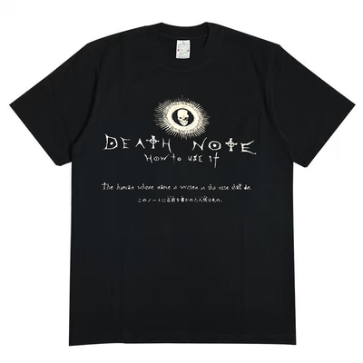 DEATH NOTE主题短袖T恤美式复古潮流风波普艺术潮牌情侣纯棉半袖