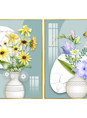 天禧美阁餐厅装饰画花卉卧室壁画