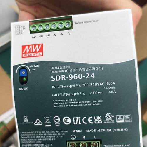 【请询价】全新明纬SDR-960-24开关电源，台湾品。输入电压