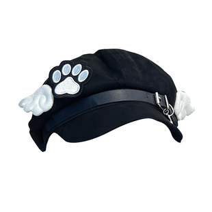 1Gangster Inn原创猫爪小翅膀贝雷帽亚文化帽子萌系宅文化蕾系型