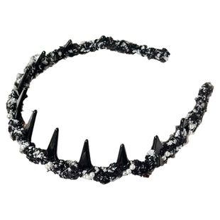 毛绒珍珠麻花高颅顶发箍带齿防滑头饰头箍女秋冬高级感日常外戴