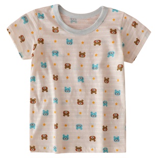 2件竹节棉宝宝T恤短袖薄款纯棉半袖睡衣A类半袖男童打底上衣夏款A