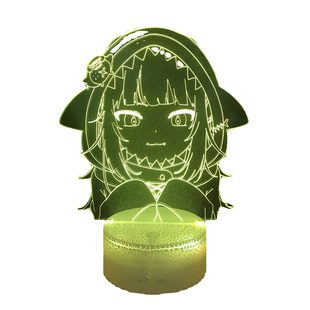 现货hololive噶呜古拉手办模型透明亚克力送同学生日礼物3D小夜灯