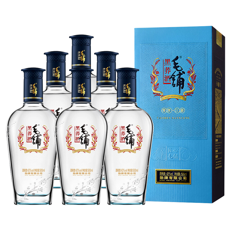 毛铺苦荞酒黑荞500ml*6瓶42度