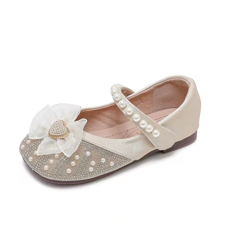 女童公主鞋2025夏季新款儿童小皮鞋水晶鞋女宝宝单鞋春秋鞋子软底