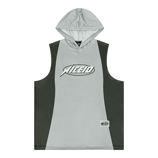 NICEID NICE连帽篮球背心投篮服热身训练服透气运动宽松无袖上衣