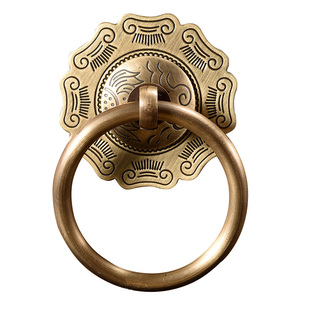 纯铜古典家具铜拉手把手门环古建大门柜门拉手黄铜拉环圆环铜配件