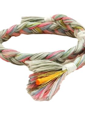 2025新款手工编织手绳 ins 风森系男女学生彩色情侣棉麻闺蜜手链