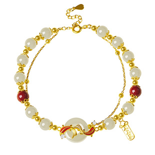 宫里上新锦鲤平安扣手链女款和田玉手串小众精致生日礼物送女生