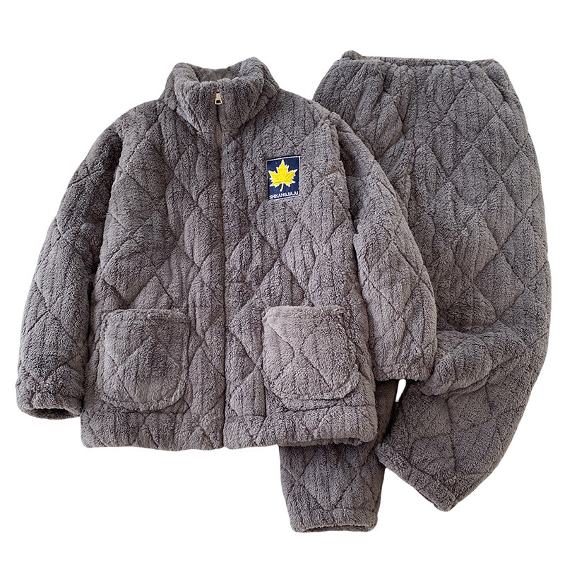 拉链套装夹棉家居服套装