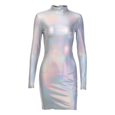 长袖连衣裙圆领包臀裙时尚短款