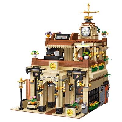 国产积木MOC街景中东咖啡馆
