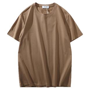 莱赛尔天丝！老钱风！夏季男女外贸高克重凉感简约弹力短袖T恤