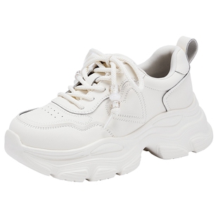 热风厚底老爹鞋女鞋2025年冬季新款女士时尚小白鞋户外运动休闲鞋