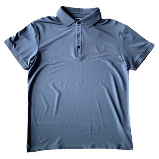 刺绣款中年男装polo衫大码宽松弹力透气冰丝网眼夏装翻领t恤短袖